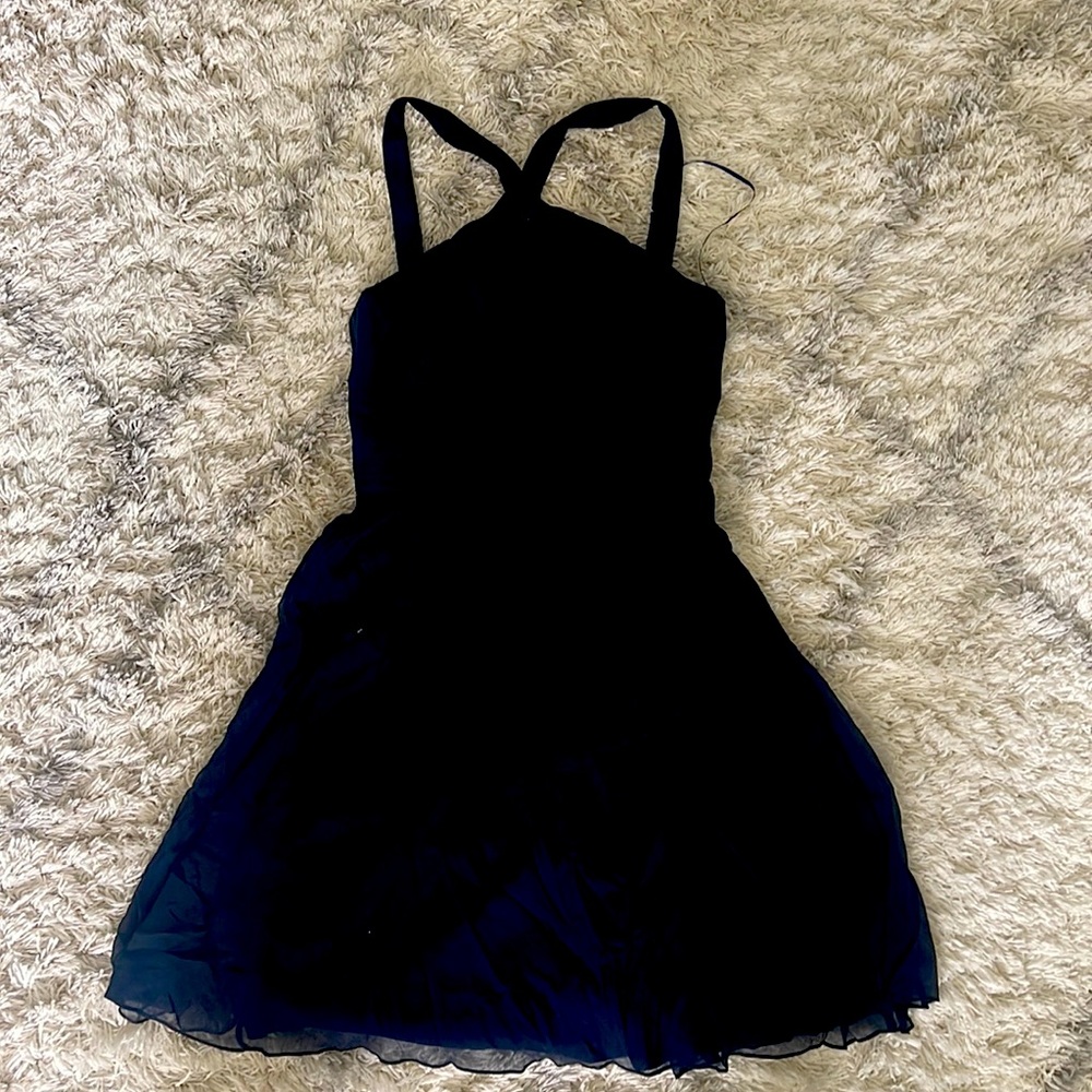 Bridesmaid dress worn once navy blue size 4 jcrew